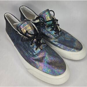Keds Low Top Sneaker Holographic Iridescent Oil Slick Dream Foam Women's 9.5
